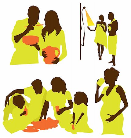 father son bath - Family life and healthy clean water silhouette illustration Stock Photo - Budget Royalty-Free & Subscription, Code: 400-04820688