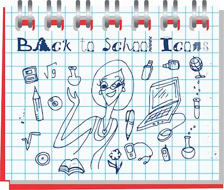 simsearch:400-06084780,k - Back to school doodle fake paper notebook Stock Photo - Budget Royalty-Free & Subscription, Code: 400-04820837