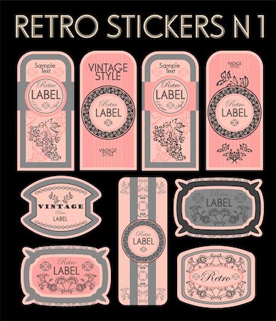 simsearch:400-06472080,k - vector set: vintage labels Stock Photo - Budget Royalty-Free & Subscription, Code: 400-04820886