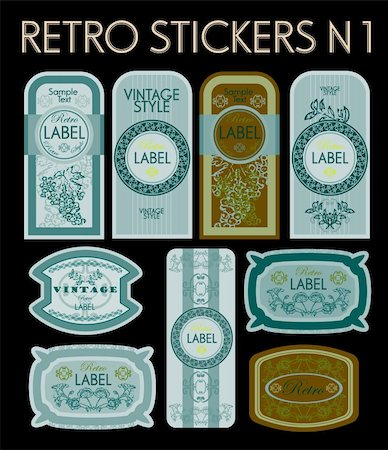 simsearch:400-06472080,k - vector set: vintage labels Stock Photo - Budget Royalty-Free & Subscription, Code: 400-04820887