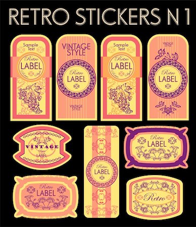 simsearch:400-06472080,k - vector set: vintage labels Stock Photo - Budget Royalty-Free & Subscription, Code: 400-04820888