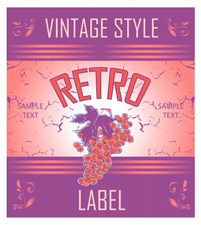 simsearch:400-05326021,k - Vintage Label Grape Variant of design of a label for wine Stock Photo - Budget Royalty-Free & Subscription, Code: 400-04820904