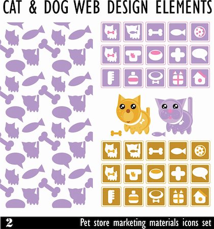 seamless makeup pattern - Designs of Pets and Other Related Items - Vector. Pet Store marketing materials. Icons set Stock Photo - Budget Royalty-Free & Subscription, Code: 400-04820935