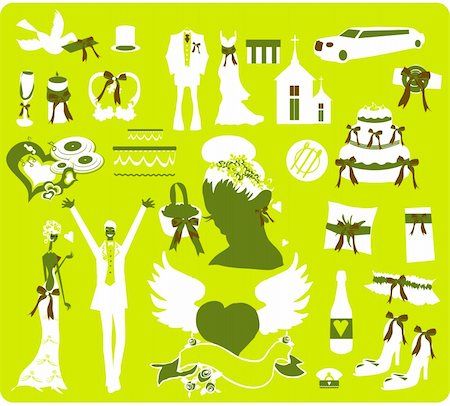 simsearch:400-04636190,k - Wedding Bridal Icon set Design elements Stock Photo - Budget Royalty-Free & Subscription, Code: 400-04821188