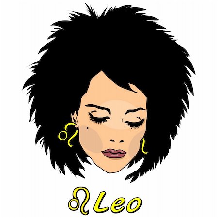 Woman Face Beauty Leo Horoscope seria Photographie de stock - Aubaine LD & Abonnement, Code: 400-04821195