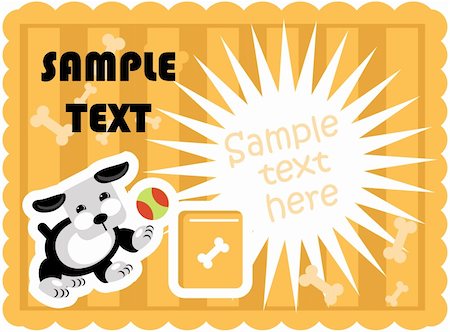simsearch:400-06392340,k - Cute dogs food card template vector poster paper tag with flash Stock Photo - Budget Royalty-Free & Subscription, Code: 400-04821233