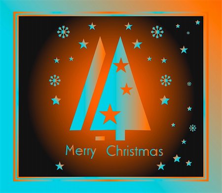 simsearch:400-05707989,k - Orange and Blue Christmas Background Card Stock Photo - Budget Royalty-Free & Subscription, Code: 400-04821459