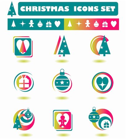 christmas elements abstract brand symbols of the new year Stock Photo - Budget Royalty-Free & Subscription, Code: 400-04821463
