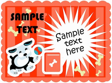 simsearch:400-06392340,k - Cute dogs food card template vector poster paper tag with flash Stock Photo - Budget Royalty-Free & Subscription, Code: 400-04821486