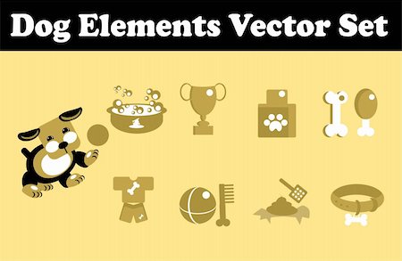 Dog Elements Vector Set Stock Photo - Budget Royalty-Free & Subscription, Code: 400-04821488