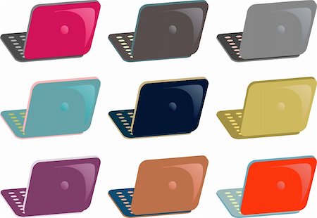 simsearch:400-04125018,k - Colored laptop, notebooks icons set, web buttons, emblem Stock Photo - Budget Royalty-Free & Subscription, Code: 400-04821618