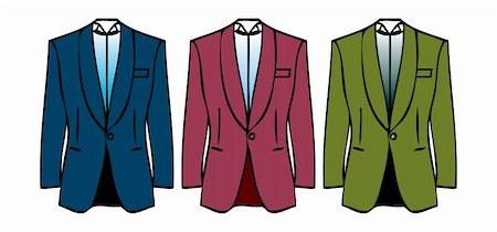 Fashion male jackets, man's suits on a white background Stock Photo - Budget Royalty-Free & Subscription, Code: 400-04821751