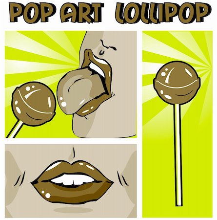 Woman eating lollipop. Licking. Lips Design elements Stock Photo - Budget Royalty-Free & Subscription, Code: 400-04822220
