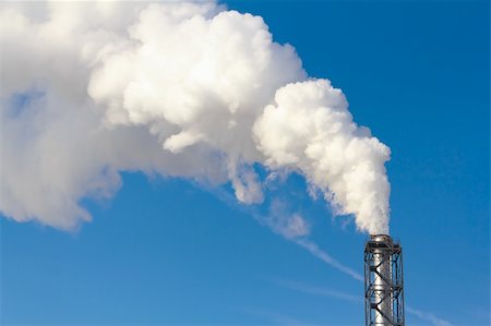 simsearch:400-05908531,k - Polluting white smoke coming out of chimney Stock Photo - Budget Royalty-Free & Subscription, Code: 400-04822467
