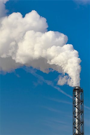 simsearch:400-05040563,k - Polluting white smoke coming out of chimney Stock Photo - Budget Royalty-Free & Subscription, Code: 400-04822468