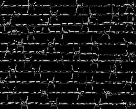 Lines of barbed wire isolated on black background Stock Photo - Budget Royalty-Free & Subscription, Code: 400-04822794