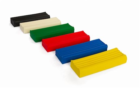 polymer - Set of coloured plasticine bricks isolated on white Stock Photo - Budget Royalty-Free & Subscription, Code: 400-04823206