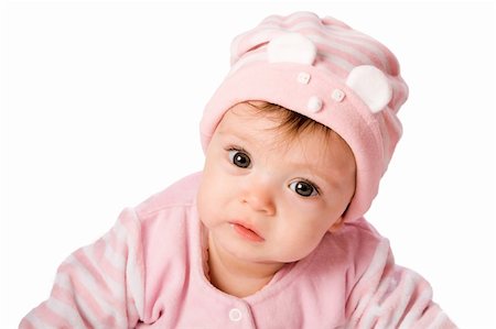 simsearch:400-05153083,k - Adorable Seven month Baby girl wearing pink suite Stock Photo - Budget Royalty-Free & Subscription, Code: 400-04823259