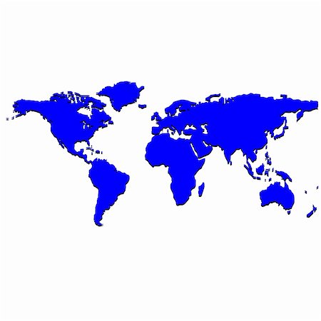 blue world map, vector art illustration Stock Photo - Budget Royalty-Free & Subscription, Code: 400-04823601