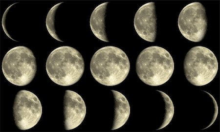 the Moon with all phases during a month Stock Photo - Budget Royalty-Free & Subscription, Code: 400-04823631