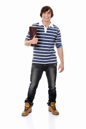 simsearch:400-04505681,k - Young happy handsome student man with notebook,isolated on a white background Stock Photo - Budget Royalty-Free & Subscription, Code: 400-04836638