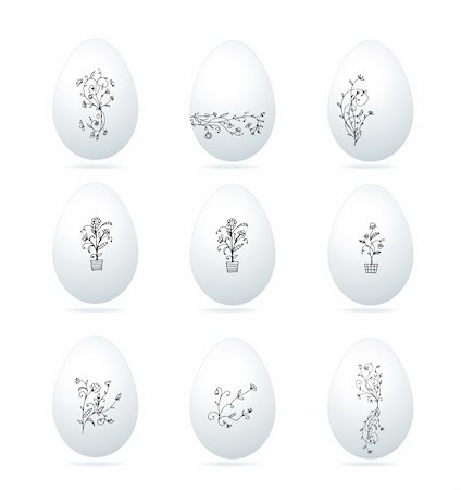 simsearch:400-04837197,k - Easter eggs white with floral ornament for your design Stock Photo - Budget Royalty-Free & Subscription, Code: 400-04837257