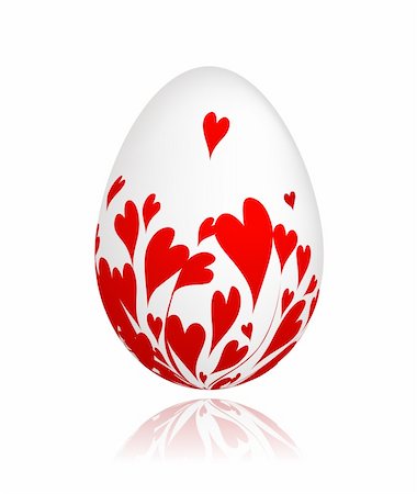 simsearch:400-04837197,k - Easter egg with red hearts for your design Stock Photo - Budget Royalty-Free & Subscription, Code: 400-04837260