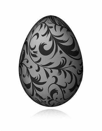 simsearch:400-04837197,k - Easter egg black with floral ornament for your design Stock Photo - Budget Royalty-Free & Subscription, Code: 400-04837263