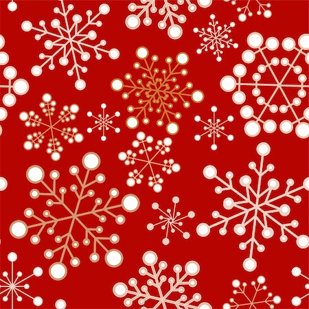 simsearch:400-04642641,k - Red and golden christmas seamless pattern / texture with snowflakes Foto de stock - Super Valor sin royalties y Suscripción, Código: 400-04837454