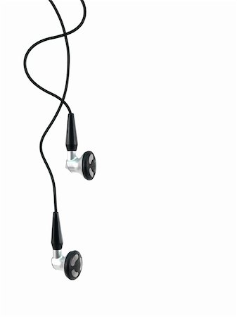 simsearch:400-04300097,k - Music earphones isolated against a white background Stock Photo - Budget Royalty-Free & Subscription, Code: 400-04838289