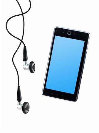 simsearch:400-04300097,k - Music earphones and music player  isolated against a white background Stock Photo - Budget Royalty-Free & Subscription, Code: 400-04838290