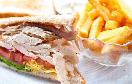 simsearch:400-04885499,k - Sandwich with bacon - chicken, cheese and lettuce Stock Photo - Budget Royalty-Free & Subscription, Code: 400-04839299
