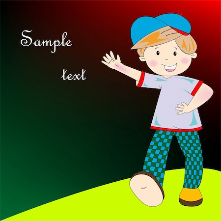 happy boy with space for text, vector art illustration, more drawings in my gallery Stock Photo - Budget Royalty-Free & Subscription, Code: 400-04839377