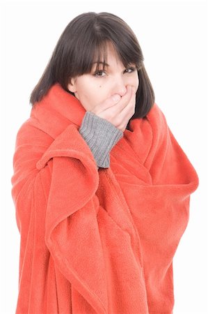 simsearch:400-05716904,k - young adult sick woman. over white background Stock Photo - Budget Royalty-Free & Subscription, Code: 400-04831405
