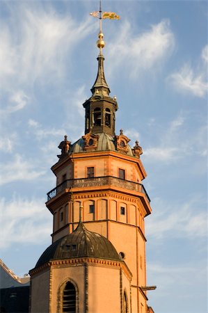 Church tower in the evening sun Stock Photo - Budget Royalty-Free & Subscription, Code: 400-04831477