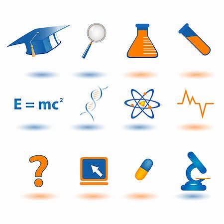 research medicine vector icon - illustration of set of science icon on isolated background Stock Photo - Budget Royalty-Free & Subscription, Code: 400-04831978