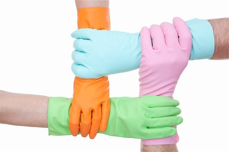 simsearch:700-00046258,k - four colours of rubber gloves on white background Stock Photo - Budget Royalty-Free & Subscription, Code: 400-04832353