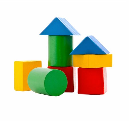 simsearch:600-02346205,k - Children's wooden blocks of different colors on a white background Stock Photo - Budget Royalty-Free & Subscription, Code: 400-04832609