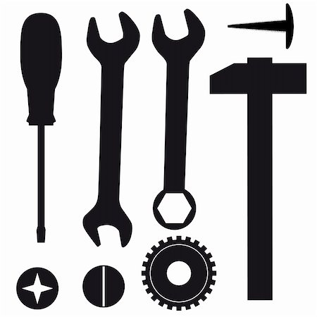 simsearch:400-06560568,k - A set of tools for repairs. Vector illustration. Vector art in Adobe illustrator EPS format, compressed in a zip file. The different graphics are all on separate layers so they can easily be moved or edited individually. The document can be scaled to any size without loss of quality Photographie de stock - Aubaine LD & Abonnement, Code: 400-04833468