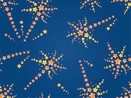 simsearch:400-04864083,k - Seamless Pattern of Firework with Yellow and Red Stars on Blue Background Stock Photo - Budget Royalty-Free & Subscription, Code: 400-04833617