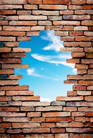 porous wall to see the blue sky Stock Photo - Budget Royalty-Free & Subscription, Code: 400-04844550