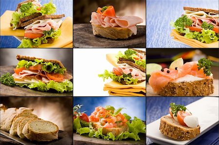 simsearch:400-05311244,k - set of different sandwich photos putted together as a collage Foto de stock - Super Valor sin royalties y Suscripción, Código: 400-04844628