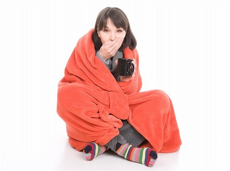 simsearch:400-05716904,k - young adult sick woman. over white background Stock Photo - Budget Royalty-Free & Subscription, Code: 400-04845597