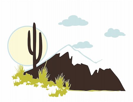 A southwest desert landscape of Saguaro cactus mountains and sky Foto de stock - Super Valor sin royalties y Suscripción, Código: 400-04845638
