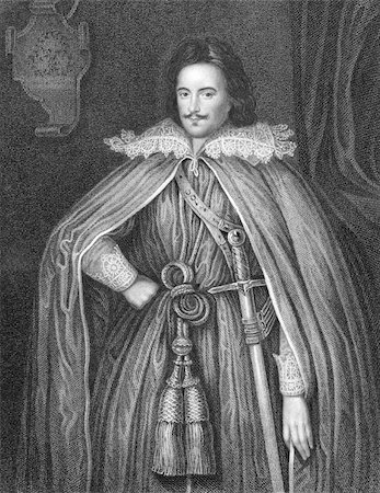 simsearch:400-05228888,k - Edward Herbert, 1st Baron Herbert of Chirbury (1583-1648) on engraving from 1840. Anglo-Welsh soldier, diplomat, historian, poet & religious philosopher. Engraved by W.Holl and published by the London printing and publishing company. Stock Photo - Budget Royalty-Free & Subscription, Code: 400-04845804