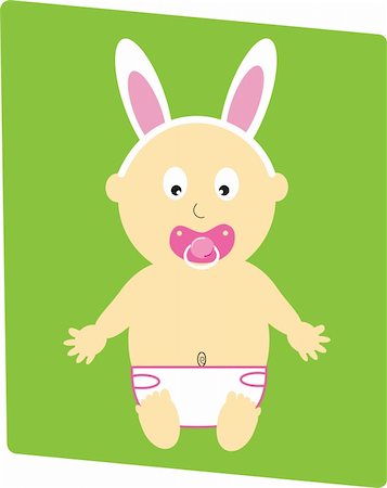 simsearch:400-05272121,k - Easter baby girl wearing bunny ears Stock Photo - Budget Royalty-Free & Subscription, Code: 400-04846020