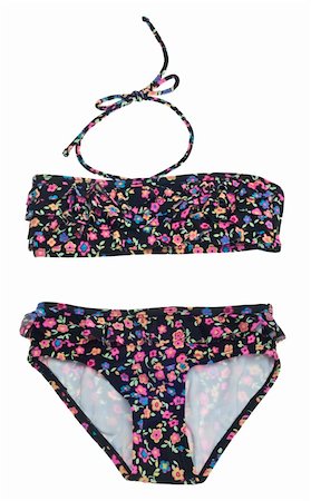 Summer Floral Bikini Isolated on White with a Clipping Path. Stock Photo - Budget Royalty-Free & Subscription, Code: 400-04847621