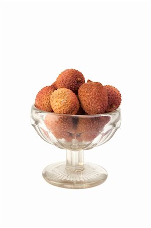 lychees in glass vase isolated on white background Stock Photo - Budget Royalty-Free & Subscription, Code: 400-04847714