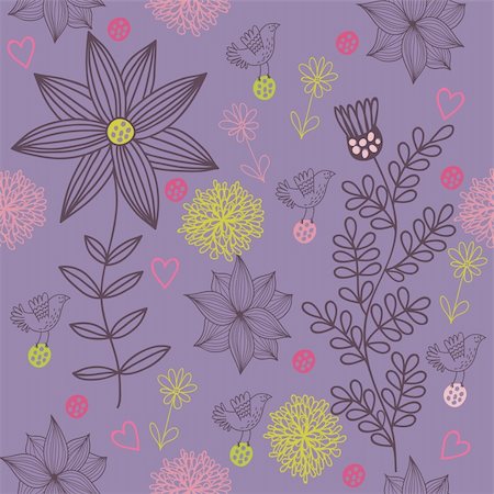 simsearch:400-05920889,k - Floral seamless pattern in vector Photographie de stock - Aubaine LD & Abonnement, Code: 400-04848851