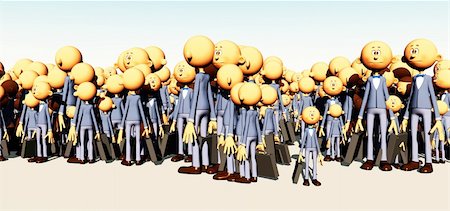 A massive group of identical but differently sized businessmen. Stock Photo - Budget Royalty-Free & Subscription, Code: 400-04848965